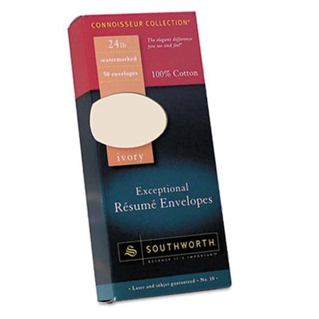Southworth Co Southworth R14I-10L Exceptional Resume Envelope- Traditional- No 10- Ivory- 50/Box R14I-10L